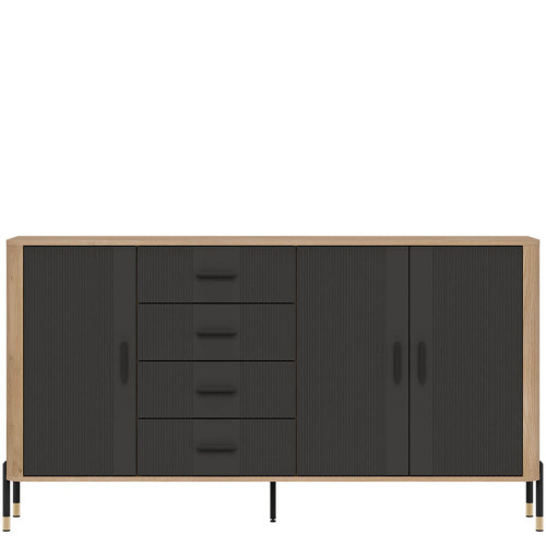 Фото комода DANTE DT10 LIVEO дуб кремона торро / антрацит / чорні ручки – вигляд спереду