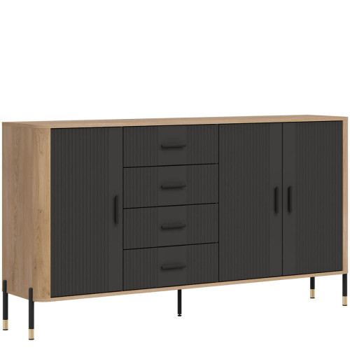 Фото комода DANTE DT10 LIVEO дуб кремона торро / антрацит / чорні ручки – вигляд збоку