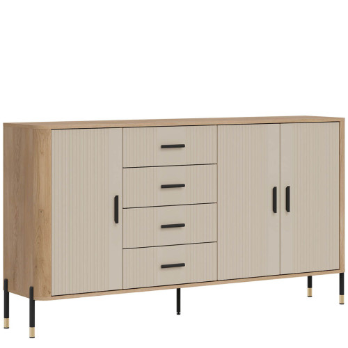 Фото комода DANTE DT10 LIVEO дуб кремона торро / кашемір / чорні ручки – вигляд збоку