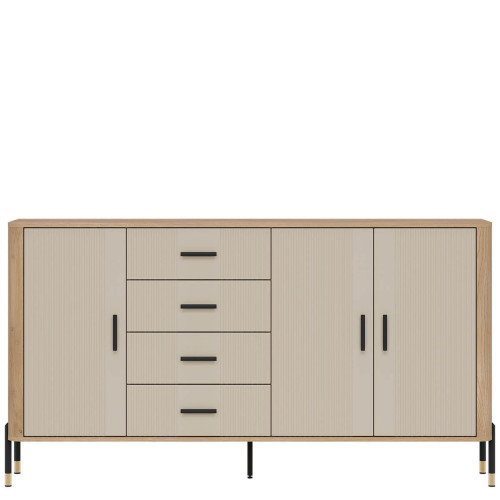 Фото комода DANTE DT10 LIVEO дуб кремона торро / кашемір / чорні ручки – вигляд спереду