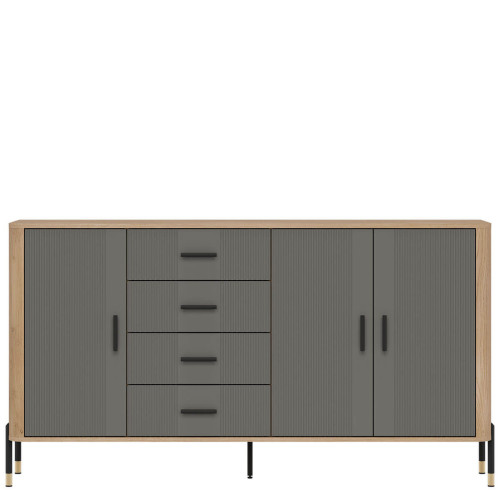 Фото комода DANTE DT10 LIVEO дуб кремона торро / сірий / чорні ручки – вигляд спереду