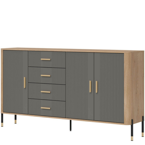 Фото комода DANTE DT10 LIVEO дуб кремона торро / сірий / золоті ручки