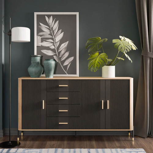 Фото комода DANTE DT10 LIVEO дуб кремона торро / антрацит / золоті ручки в інтер'єрі