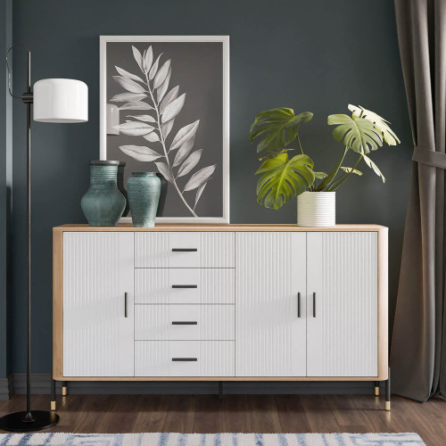 Фото комода DANTE DT10 LIVEO дуб кремона торро / білий / чорні ручки в інтер'єрі