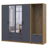 РОНДІ Шафа 4 ДСП з вішалкою та дзеркалом ДОРОС (DOROS) 220х52х195 РОНДІ Шафа 4 ДСП з вішалкою та дзеркалом ДОРОС (DOROS) 220х52х195