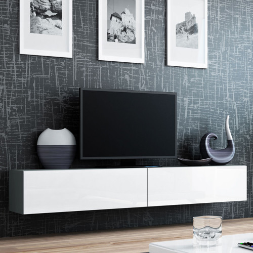 Фото навесной тумбы ТВ VIGO CAMA MEBLE 180 серый / белый глянец