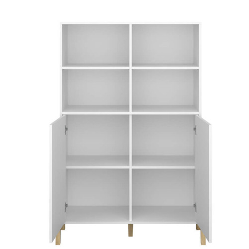 Фото відкритого низького стелажу BELLE 2D ВМВ білий – наповнення