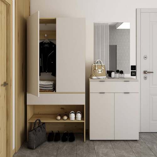 Фото комода РОН 2 ДОРОС (DOROS) 2Д 1Ш кашемір в інтер'єрі передпокою