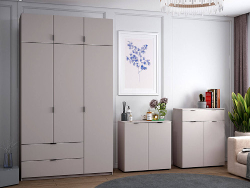 Фото комода РОН 2 ДОРОС (DOROS) 2Д 1Ш кашемір в інтер'єрі вітальні