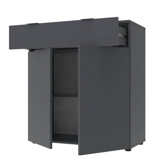 Фото комода РОН 2 ДОРОС (DOROS) 2Д 1Ш графіт – вигляд збоку наповнення