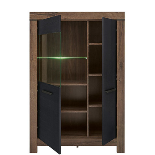 Фото наполнения витрины BALIN REG1D1W BRW дуб монастери / дуб черный