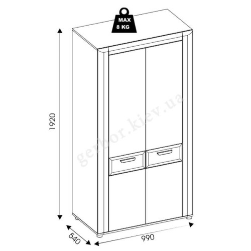 Фото шкафа BESTO BT8 BOGFRAN – схема с размерами