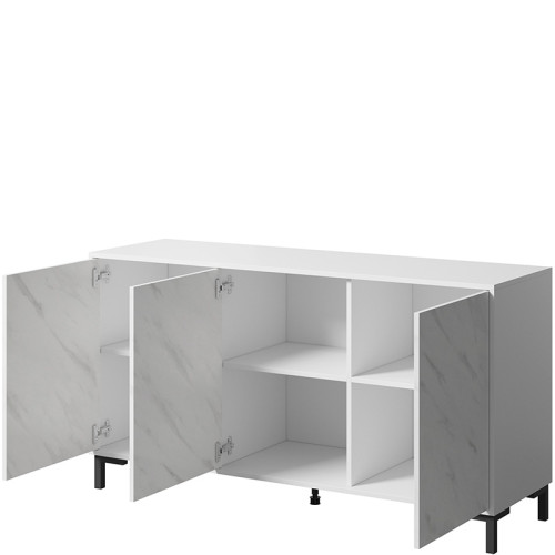 Фото комоду 150 3D MARMO CAMA MEBLE білий / білий мармур – наповнення