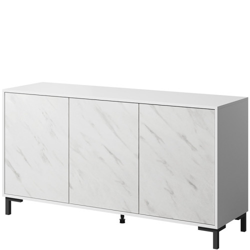 Фото комоду 150 3D MARMO CAMA MEBLE білий / білий мармур – вигляд збоку