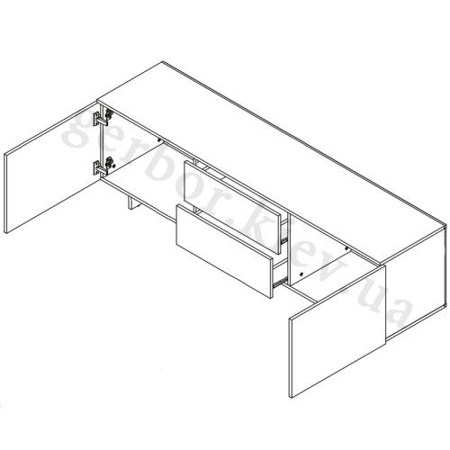Фото тумби ТВ ALMA 2D2S CAMA MEBLE – схема наповнення