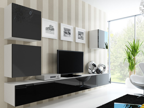 Фото комплекта мебели для гостиной VIGO 22 CAMA MEBLE белый / черный глянец