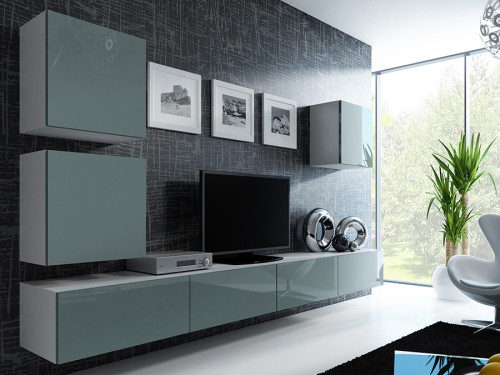 Фото комплекта мебели для гостиной VIGO 22 CAMA MEBLE белый / серый глянец