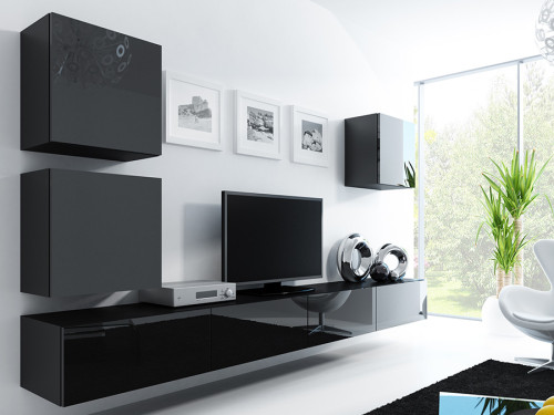 Фото комплекта мебели для гостиной VIGO 22 CAMA MEBLE черный / черный глянец