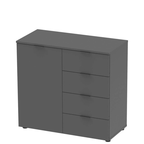 Фото комода РОН 1 ДОРОС (DOROS) 1Д 4Ш графіт – вигляд збоку