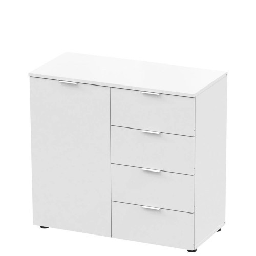 Фото білого комода РОН 1 ДОРОС (DOROS) 1Д 4Ш – вигляд збоку