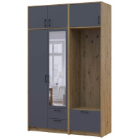 РОНДІ Шафа 2 ДСП з вішалкою, дзеркалом та антресоллю ДОРОС (DOROS) 142х52х236 РОНДІ Шафа 2 ДСП з вішалкою, дзеркалом та антресоллю ДОРОС (DOROS) 142х52х236