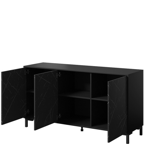 Фото комоду 150 3D MARMO CAMA MEBLE чорний / чорний мармур – наповнення