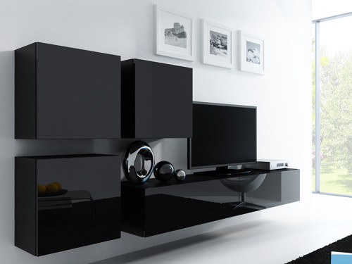 Фото комплекта мебели для гостиной VIGO 23 CAMA MEBLE черный / черный глянец