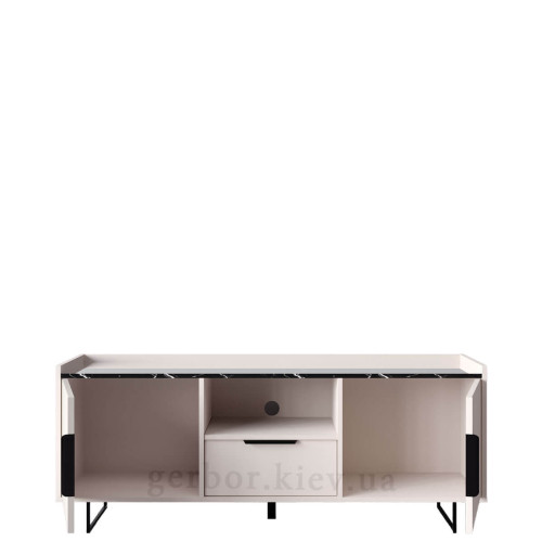 Фото тумби ТВ ФРЕСКО RTV2D1S БРВ (ВМК) кашемір / темний мармур – наповнення