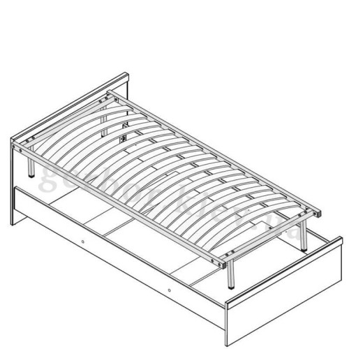 Фото ліжка ПОРТО LOZ/90 (каркас) БРВ (ВМК) – схема з основою