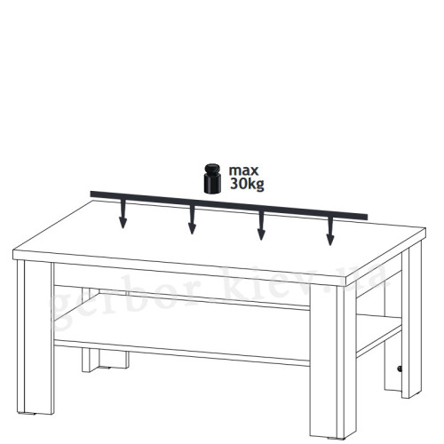 На фото схема журнального столика BRANDO B9 BOGFRAN