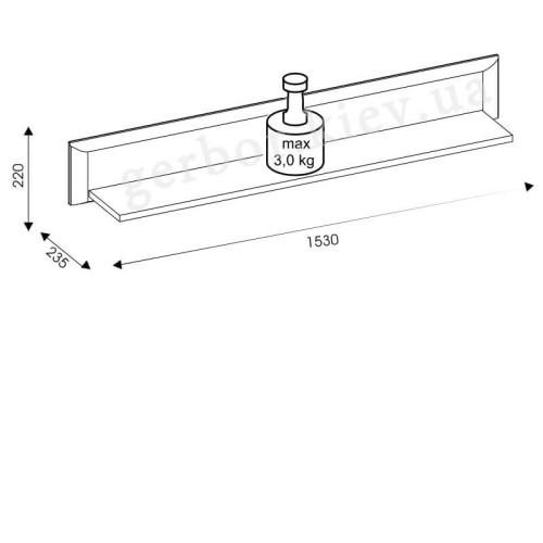 Фото полки BESTO BT11 BOGFRAN – схема с размерами