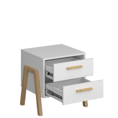Фото приліжкової тумбочки BELLE 2S ВМВ білий – вигляд збоку