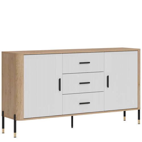 Фото комода DANTE DT06 LIVEO дуб кремона торро / білий / чорні ручки – вигляд збоку