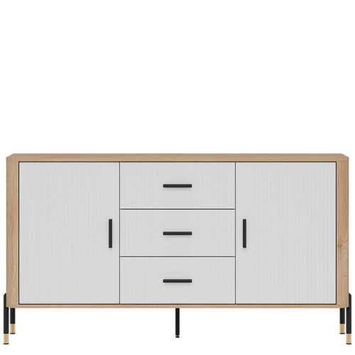 Фото комода DANTE DT06 LIVEO дуб кремона торро / білий / чорні ручки – вигляд спереду
