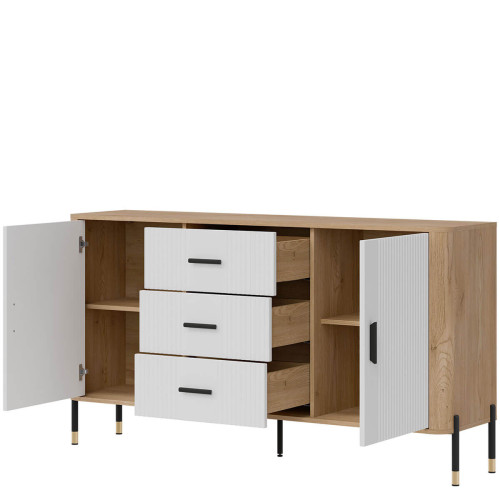 Фото комода DANTE DT06 LIVEO дуб кремона торро / білий / чорні ручки – наповнення