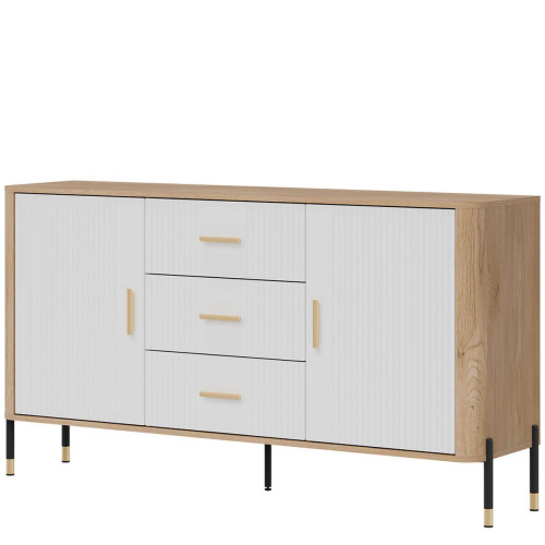 Фото комода DANTE DT06 LIVEO дуб кремона торро / білий / золоті ручки