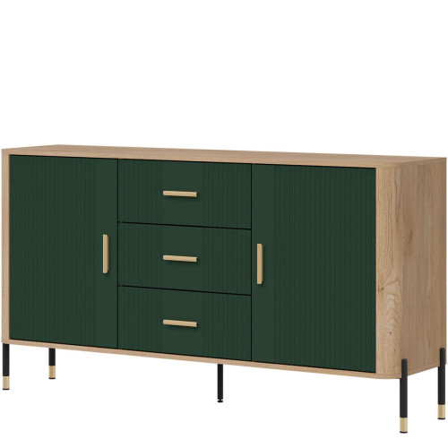 Фото комода DANTE DT06 LIVEO дуб кремона торро / зелений / золоті ручки