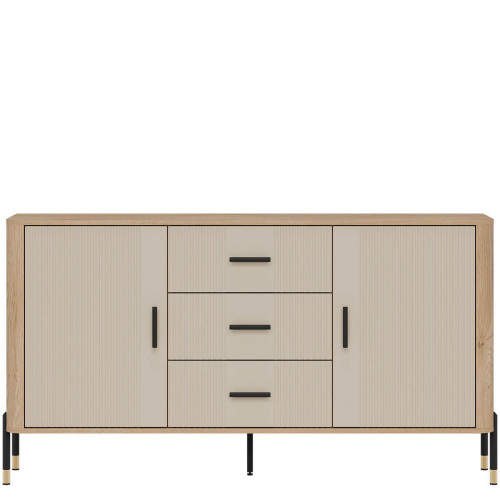 Фото комода DANTE DT06 LIVEO дуб кремона торро / кашемір / чорні ручки – вигляд спереду