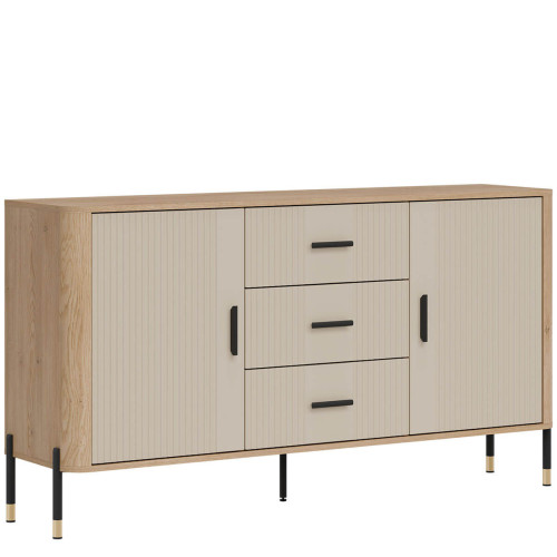 Фото комода DANTE DT06 LIVEO дуб кремона торро / кашемір / чорні ручки – вигляд збоку