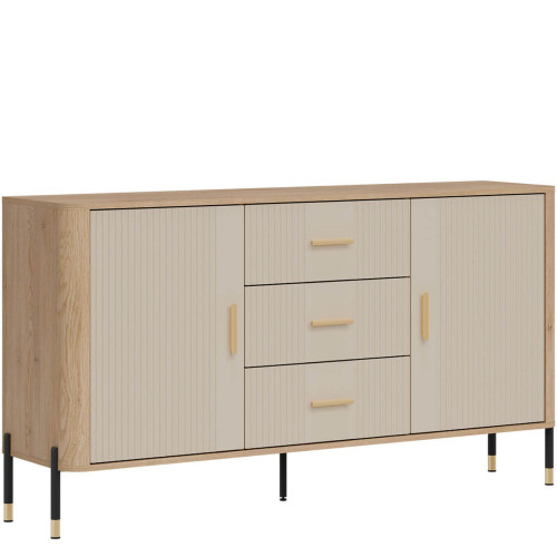 Фото комода DANTE DT06 LIVEO дуб кремона торро / кашемір / золоті ручки – вигляд збоку