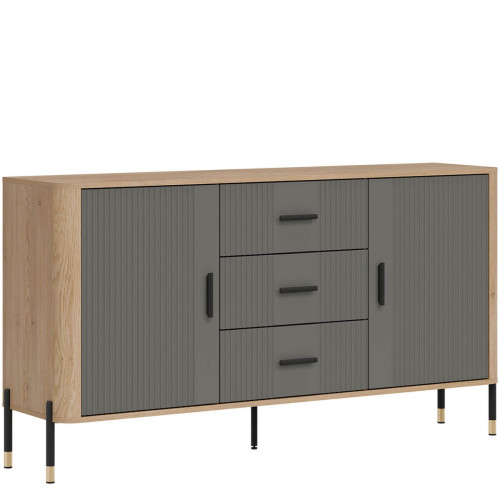 Фото комода DANTE DT06 LIVEO дуб кремона торро / сірий / чорні ручки – вигляд збоку