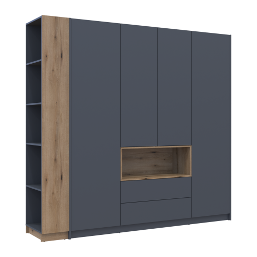 ДЕЙЛ Шафа 4 ДСП з нішею та етажеркою ДОРОС (DOROS) інверсія