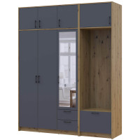 РОНДІ Шафа 3 ДСП з вішалкою, дзеркалом та антресоллю ДОРОС (DOROS) 181х52х236 РОНДІ Шафа 3 ДСП з вішалкою, дзеркалом та антресоллю ДОРОС (DOROS) 181х52х236